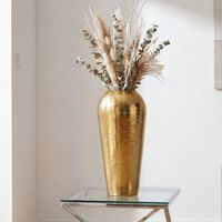 Vase 50cm Aluminium Blumenvase Design Bodenvase Wohndeko Rund Dekovase Metall – Ansicht 1