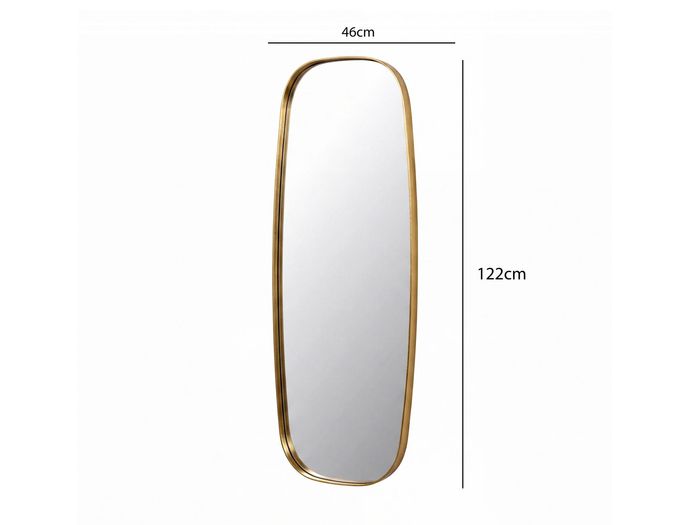 Wandspiegel Flurspiegel Gold Oval 122cm Spiegel Flur Hängespiegel Dekospiegel – Maßzeichnung