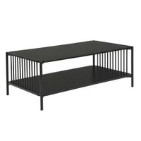 Couchtisch 110cm Eiche Optik Schwarz Sofatisch Wohnzimmertisch Beistelltisch – Ansicht 6