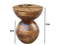 Beistelltisch Massivholz 35cm Couchtisch Wohnzimmertisch Rund Tisch Holz Klein – Ansicht 3