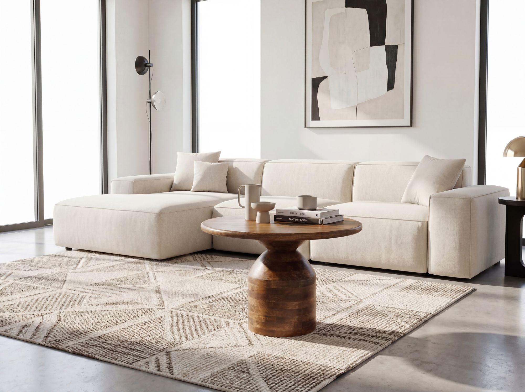 Couchtisch Massivholz Sofatisch 60cm rund Beistelltisch Design Wohnzimmertisch – Ansicht 2