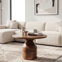 Couchtisch Massivholz Sofatisch 60cm rund Beistelltisch Design Wohnzimmertisch – Ansicht 1