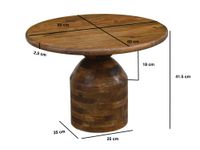 Couchtisch Massivholz Sofatisch 60cm rund Beistelltisch Design Wohnzimmertisch – Ansicht 3