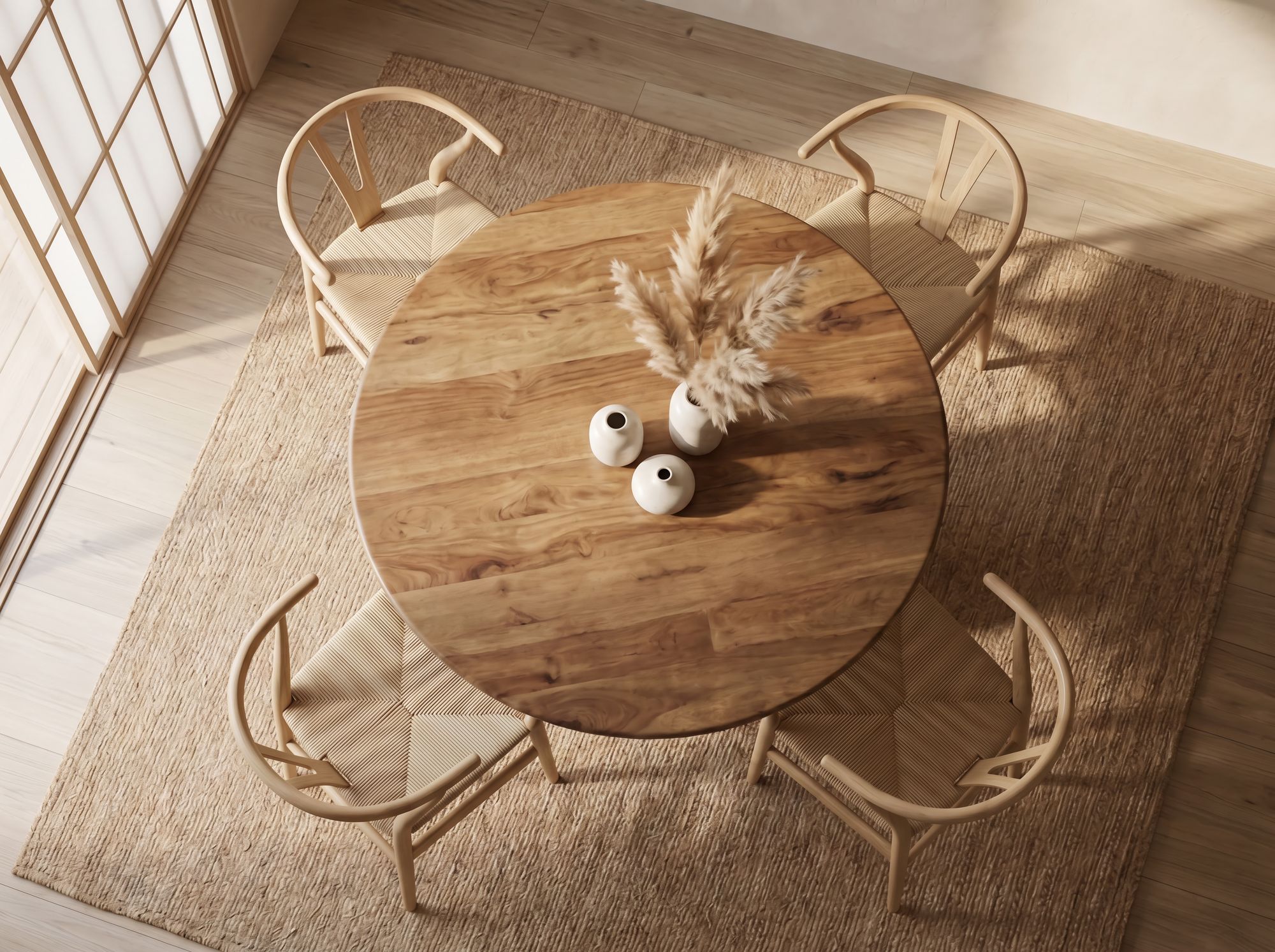 Esstisch Rund 120cm Massivholz Esszimmertisch Küchentisch 4 Personen Handmade – Ansicht 5