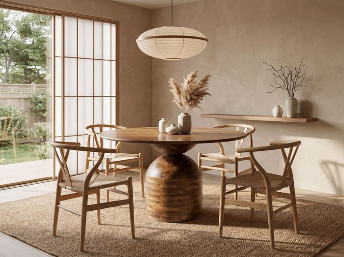 FineBuy Esszimmertisch 120cm Rund Mango Massivholz - Großer Esstisch - Massivholztisch Küche - Moderner Küchentisch Holz für 4 Personen - Holztisch Esszimmer Speisetisch Handmade