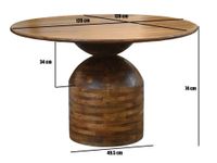 Esstisch Rund 120cm Massivholz Esszimmertisch Küchentisch 4 Personen Handmade – Ansicht 3