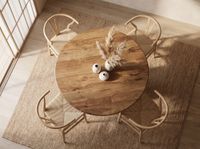 Esstisch Rund 120cm Massivholz Esszimmertisch Küchentisch 4 Personen Handmade – Ansicht 5