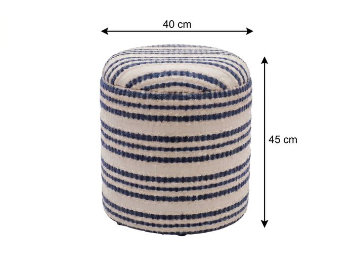 Sitzhocker Stauraum Baumwolle 40cm Beige Stoffhocker Rund Polsterhocker Stoff – Maßzeichnung