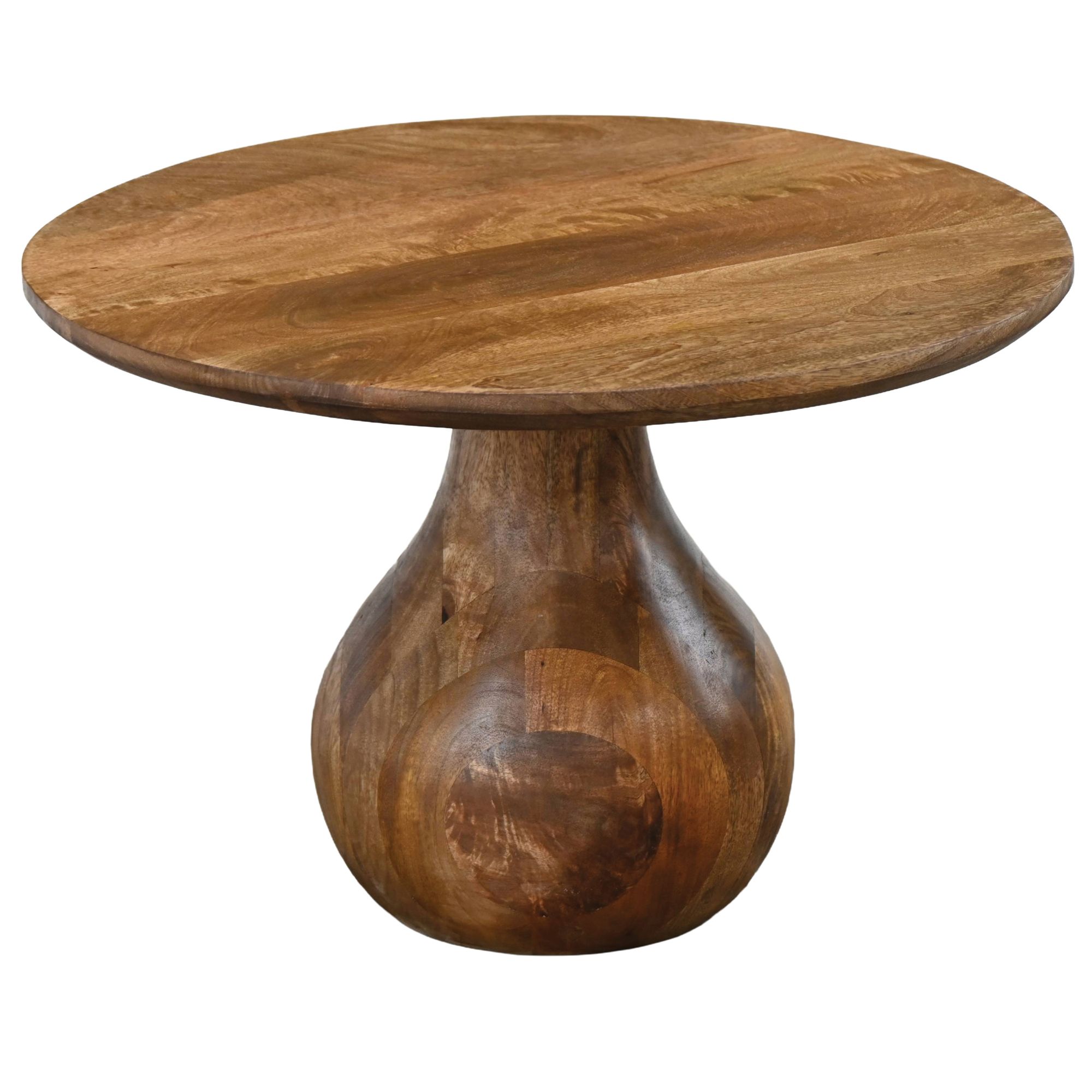 Couchtisch Massivholz 60cm Sofatisch Rund Beistelltisch Tisch Tropfenfuß Holz – Ansicht 6