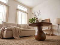 Couchtisch Massivholz 60cm Sofatisch Rund Beistelltisch Tisch Tropfenfuß Holz – Ansicht 4