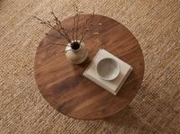 Couchtisch Massivholz 60cm Sofatisch Rund Beistelltisch Tisch Tropfenfuß Holz – Ansicht 5