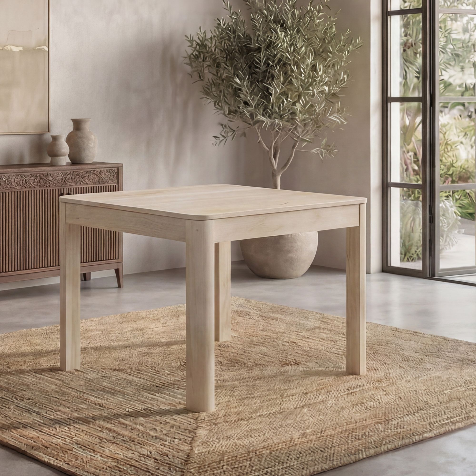 Esstisch Massivholz 80cm Esszimmertisch Bistrotisch Küchentisch 4 Personen Tisch – Ansicht 1