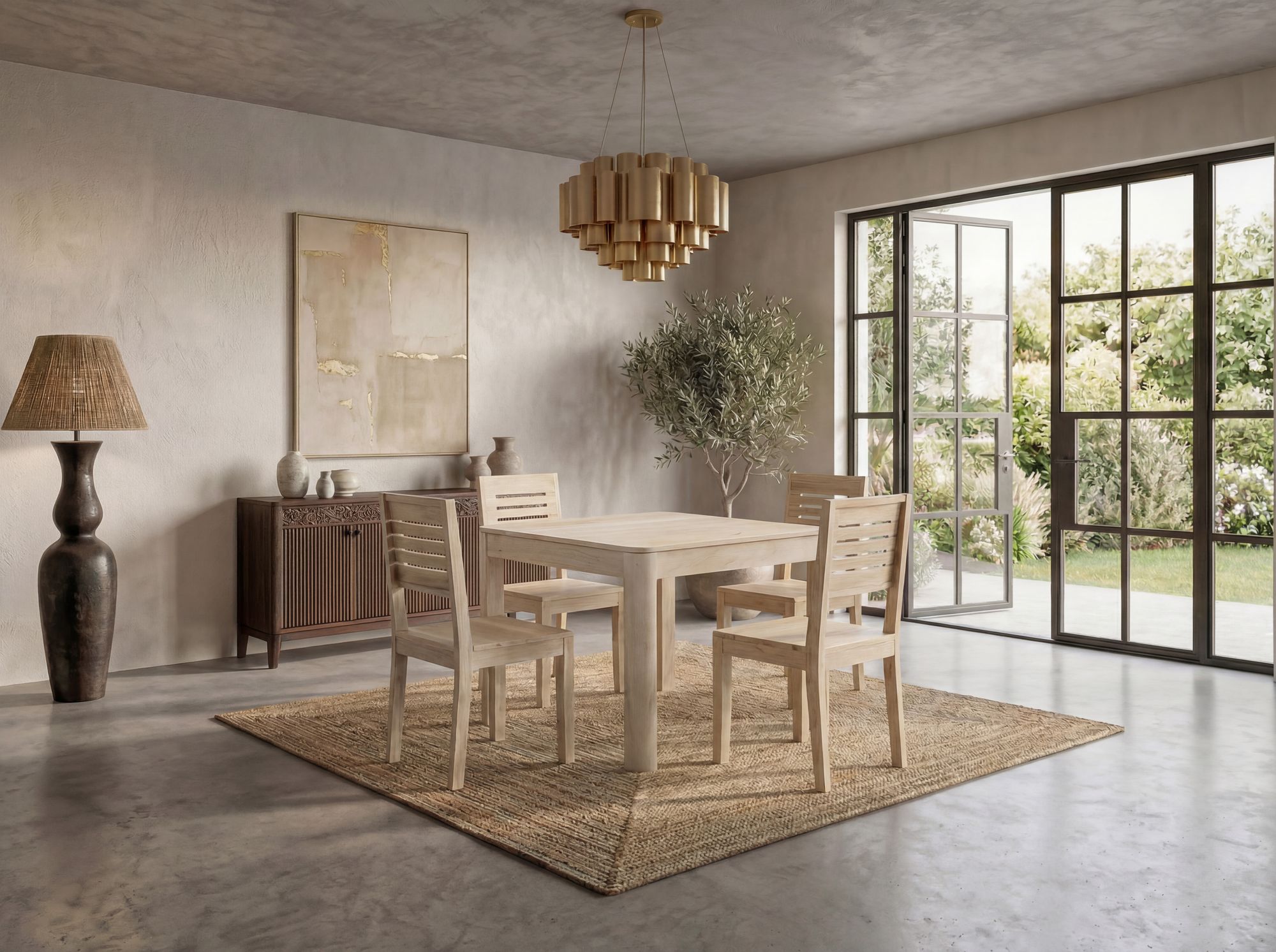 Esstisch Massivholz 80cm Esszimmertisch Bistrotisch Küchentisch 4 Personen Tisch – Ansicht 2