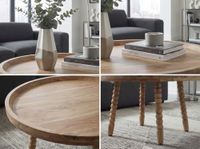Couchtisch Massivholz Sofatisch 60cm rund Beistelltisch Design Wohnzimmertisch – Ansicht 4