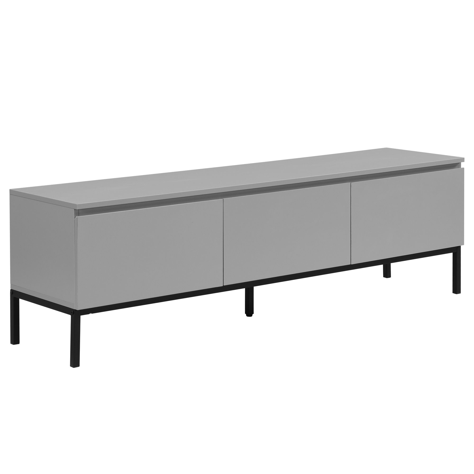 Lowboard 150 cm Grau TV Schrank Schublade Fernsehkommode Stauraum Fernsehschrank – Ansicht 1