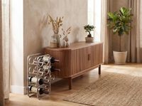 Weinregal Metall 47cm Silber Flaschenregal 11 Flaschen Weinständer Modern – Ansicht 2