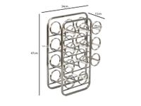 Weinregal Metall 47cm Silber Flaschenregal 11 Flaschen Weinständer Modern – Ansicht 3