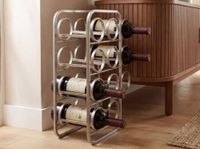 Weinregal Metall 47cm Silber Flaschenregal 11 Flaschen Weinständer Modern – Ansicht 4