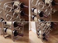 Weinregal Metall 47cm Silber Flaschenregal 11 Flaschen Weinständer Modern – Ansicht 5