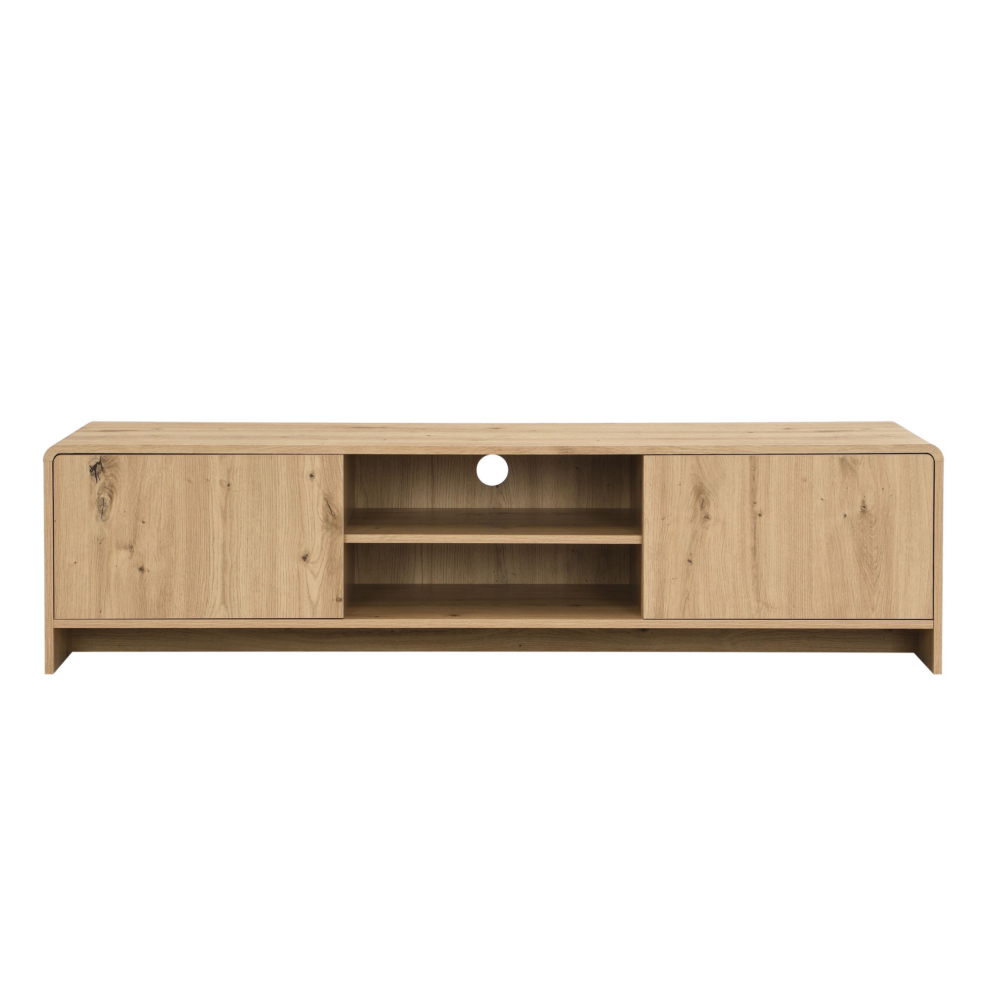 TV Board Lowboard Fernsehschrank Eiche Dekor 155cm TV Schrank 2 Türen Ablage – Ansicht 6