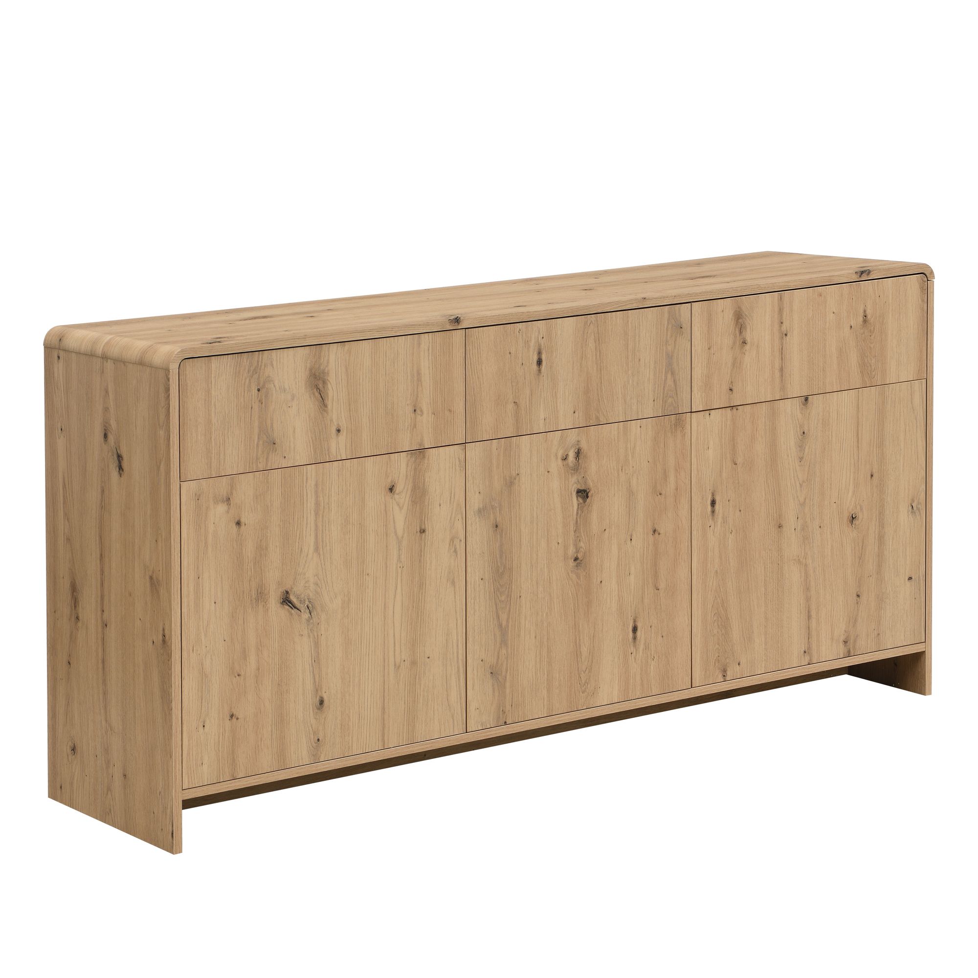 Sideboard Eiche Dekor 155cm Kommode Anrichte Standschrank mit Türen Schubladen – Ansicht 6