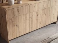 Sideboard Eiche Dekor 155cm Kommode Anrichte Standschrank mit Türen Schubladen – Ansicht 5