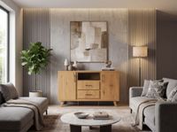 Sideboard Eiche Dekor 150cm Kommode Anrichte Standschrank mit Türen Schubladen – Ansicht 2