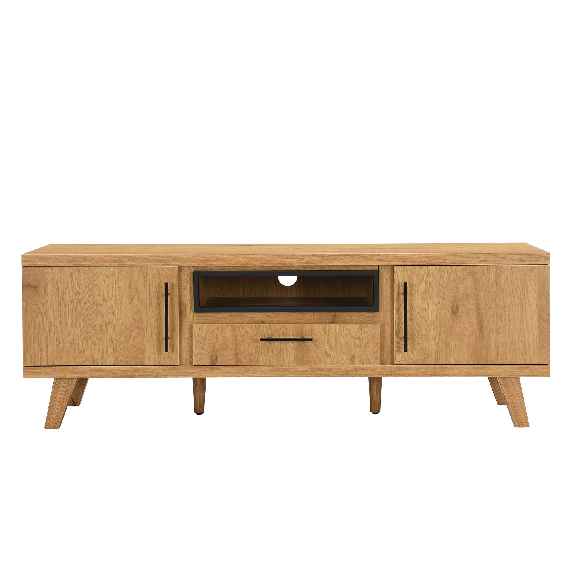 TV Board Lowboard Fernsehschrank Eiche Dekor 150cm TV Schrank Türen Schublade – Ansicht 6