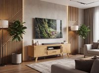 TV Board Lowboard Fernsehschrank Eiche Dekor 150cm TV Schrank Türen Schublade – Ansicht 2