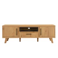 TV Board Lowboard Fernsehschrank Eiche Dekor 150cm TV Schrank Türen Schublade – Ansicht 6