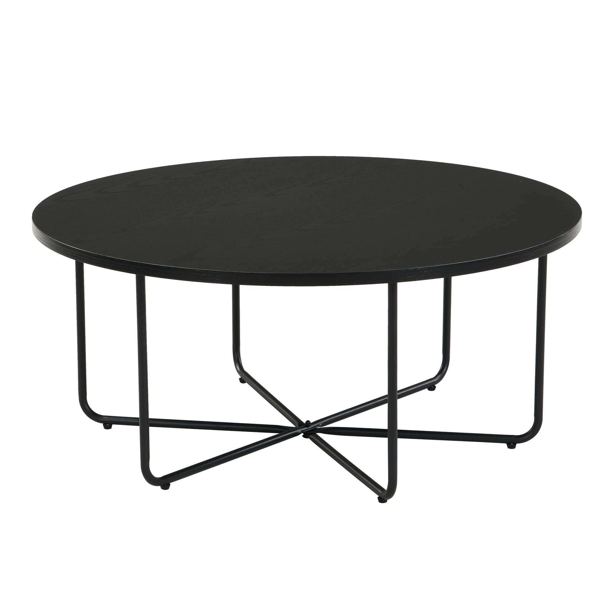 Couchtisch 80cm Rund Schwarz Sofatisch Wohnzimmertisch Beistelltisch Modern – Ansicht 6