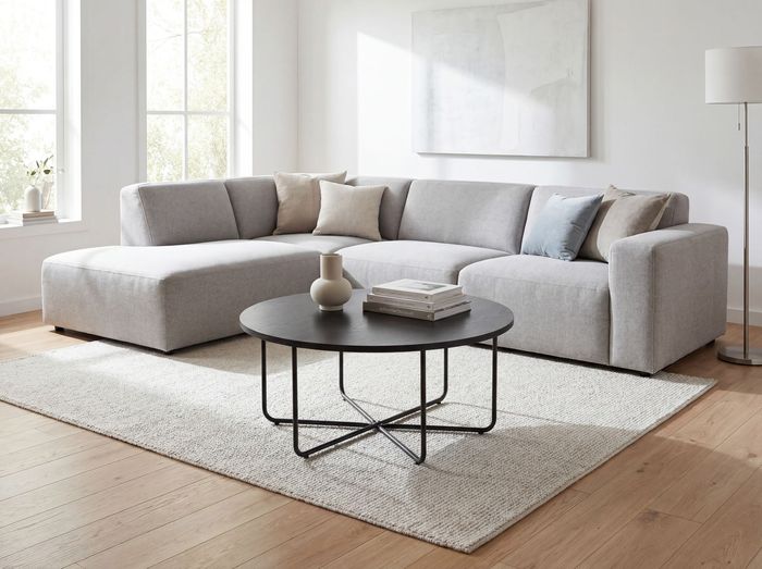 FineBuy Couchtisch Rund 80cm Schwarz - Moderner Wohnzimmertisch - Eleganter Sofatisch Kaffeetisch - Beistelltisch für das Wohnzimmer Metall Beine