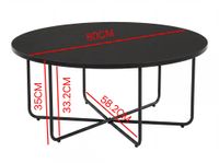 Couchtisch 80cm Rund Schwarz Sofatisch Wohnzimmertisch Beistelltisch Modern – Ansicht 3