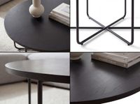 Couchtisch 80cm Rund Schwarz Sofatisch Wohnzimmertisch Beistelltisch Modern – Ansicht 4
