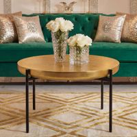 Couchtisch 63cm Aluminium Sofatisch Alu Orientalisch Metall Beistelltisch Rund – Ansicht 1