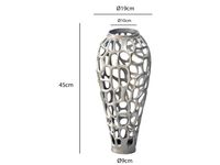 Vase Aluminium Silber Blumenvase Bodenvase Wohndeko Groß Rund Dekovase Handmade – Ansicht 3
