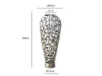 Vase Aluminium Silber Blumenvase Bodenvase Wohndeko Groß Rund Dekovase Handmade – Ansicht 3