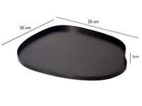 Dekotablett Metall 35cm Schwarz Dekoteller Tablett Organisch Handmade – Ansicht 3