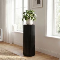 Dekosäule Massivholz 80cm Blumensäule Rund Holzsäule Wohnzimmer Pflanzensäule – Ansicht 1