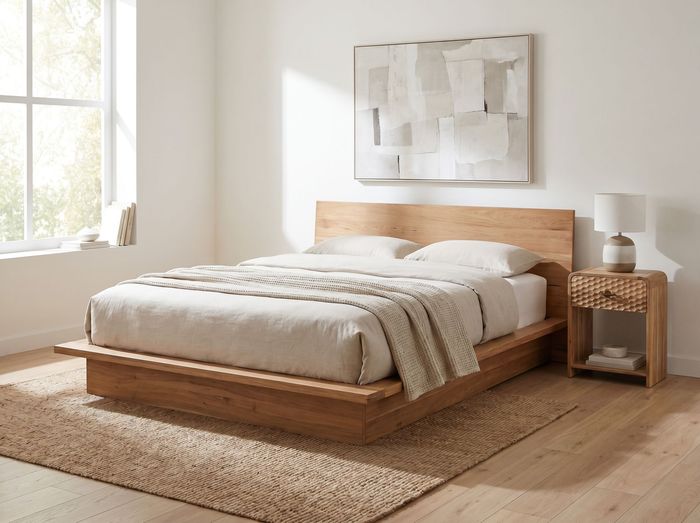FineBuy Nachtkonsole Mango Massivholz 54cm Nachttisch Modern - Nachtkommode mit Schublade - Hohes Nachtkästchen Schlafzimmer mit Stauraum