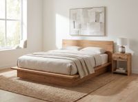 Nachttisch 54cm Massivholz Nachtkonsole hoch Nachtschrank mit Schublade Ablage – Ansicht 2