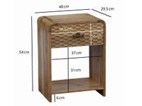 Nachttisch 54cm Massivholz Nachtkonsole hoch Nachtschrank mit Schublade Ablage – Ansicht 3
