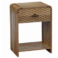 Nachttisch 54cm Massivholz Nachtkonsole hoch Nachtschrank mit Schublade Ablage – Ansicht 6