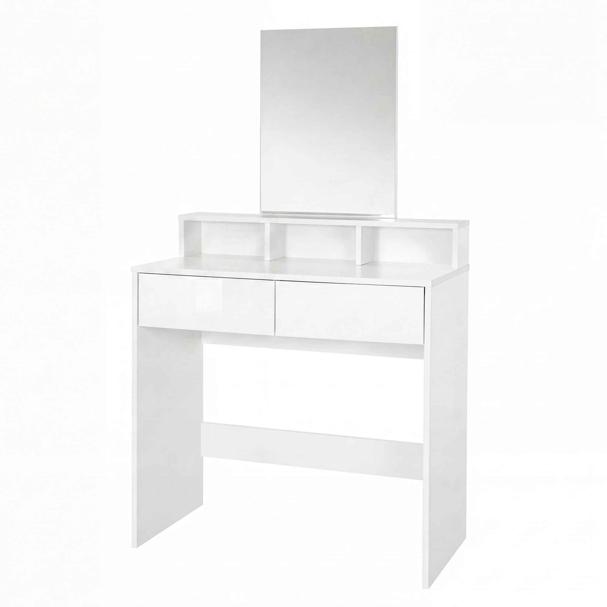 Schminktisch 80cm Kosmetiktisch Frisiertisch Weiß Spiegel Make-Up-Tisch Regal – Ansicht 6