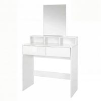Schminktisch 80cm Kosmetiktisch Frisiertisch Weiß Spiegel Make-Up-Tisch Regal – Ansicht 6