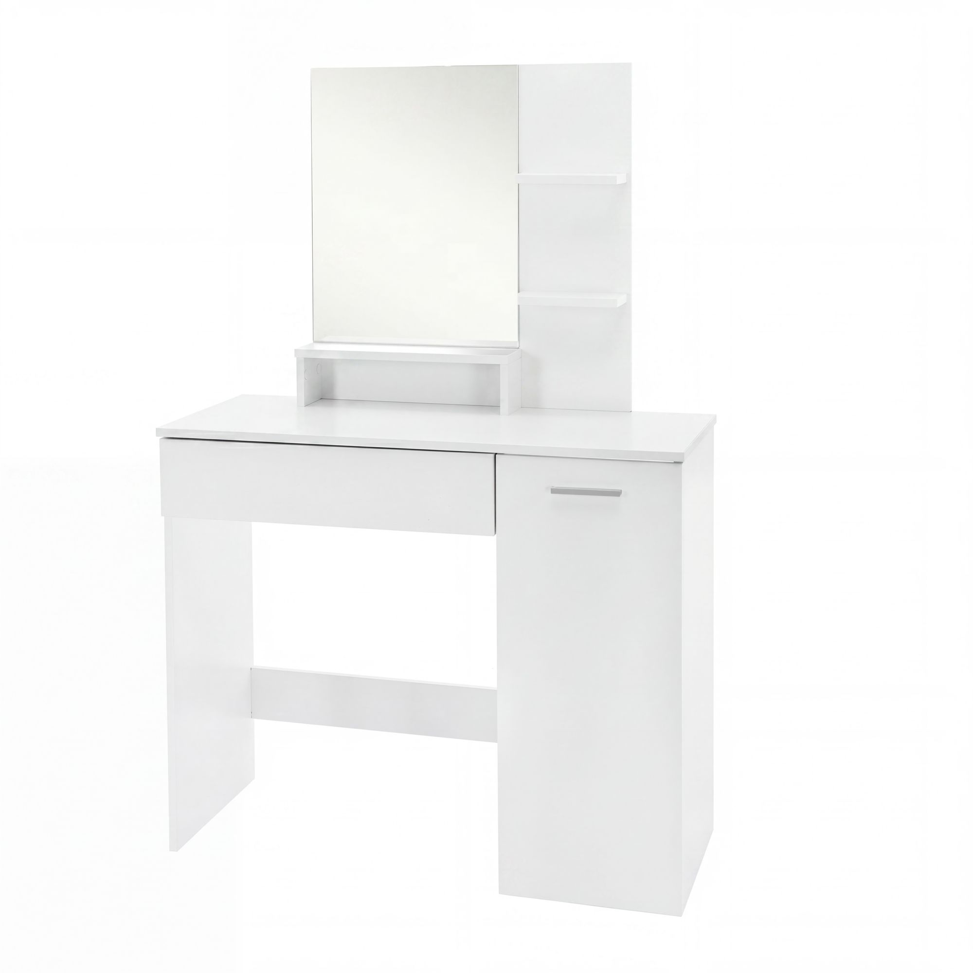 Schminktisch 90cm Kosmetiktisch Frisiertisch Weiß Spiegel Make-Up-Tisch Regal – Ansicht 6