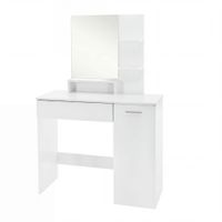 Schminktisch 90cm Kosmetiktisch Frisiertisch Weiß Spiegel Make-Up-Tisch Regal – Ansicht 6
