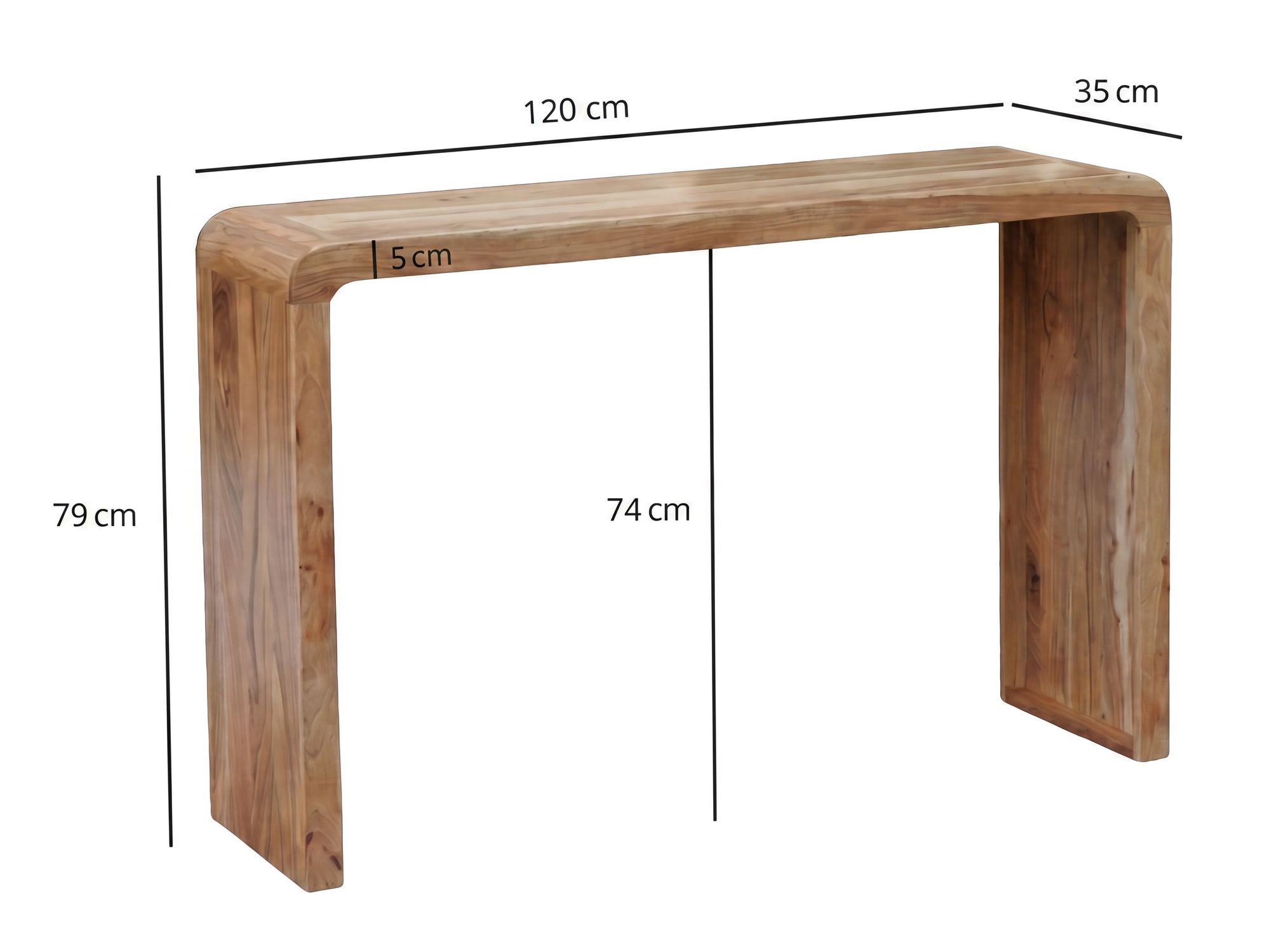 Konsolentisch Massivholz Anrichte 120cm Flurtisch Holz Dielentisch Handmade – Ansicht 3