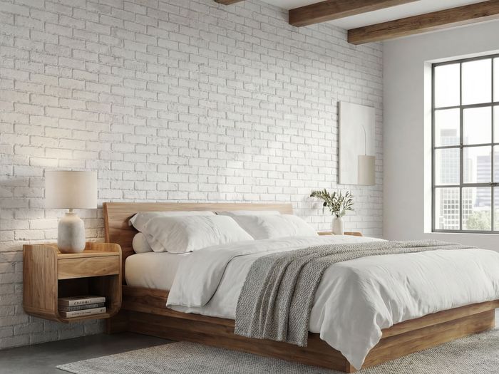 FineBuy Nachtkonsole für Wandmontage 35x33cm Akazie Massivholz Braun - Nachttisch mit Schublade und Ablagefach - Wandnachttisch Schwebend für Boxspringbett - Nachtkästchen Hängend Handmade