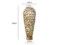 Vase Aluminium Gold Blumenvase Bodenvase Wohndeko Groß Rund Dekovase Handmade – Ansicht 3